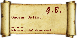 Gácser Bálint névjegykártya