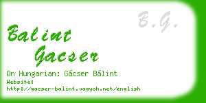 balint gacser business card