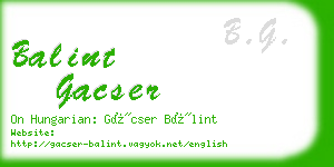 balint gacser business card